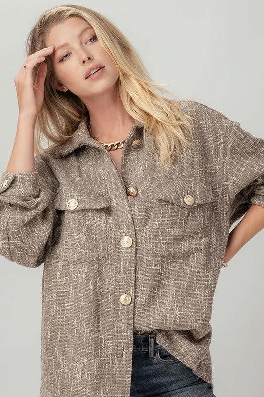 OVERSIZED TWEED SHACKET