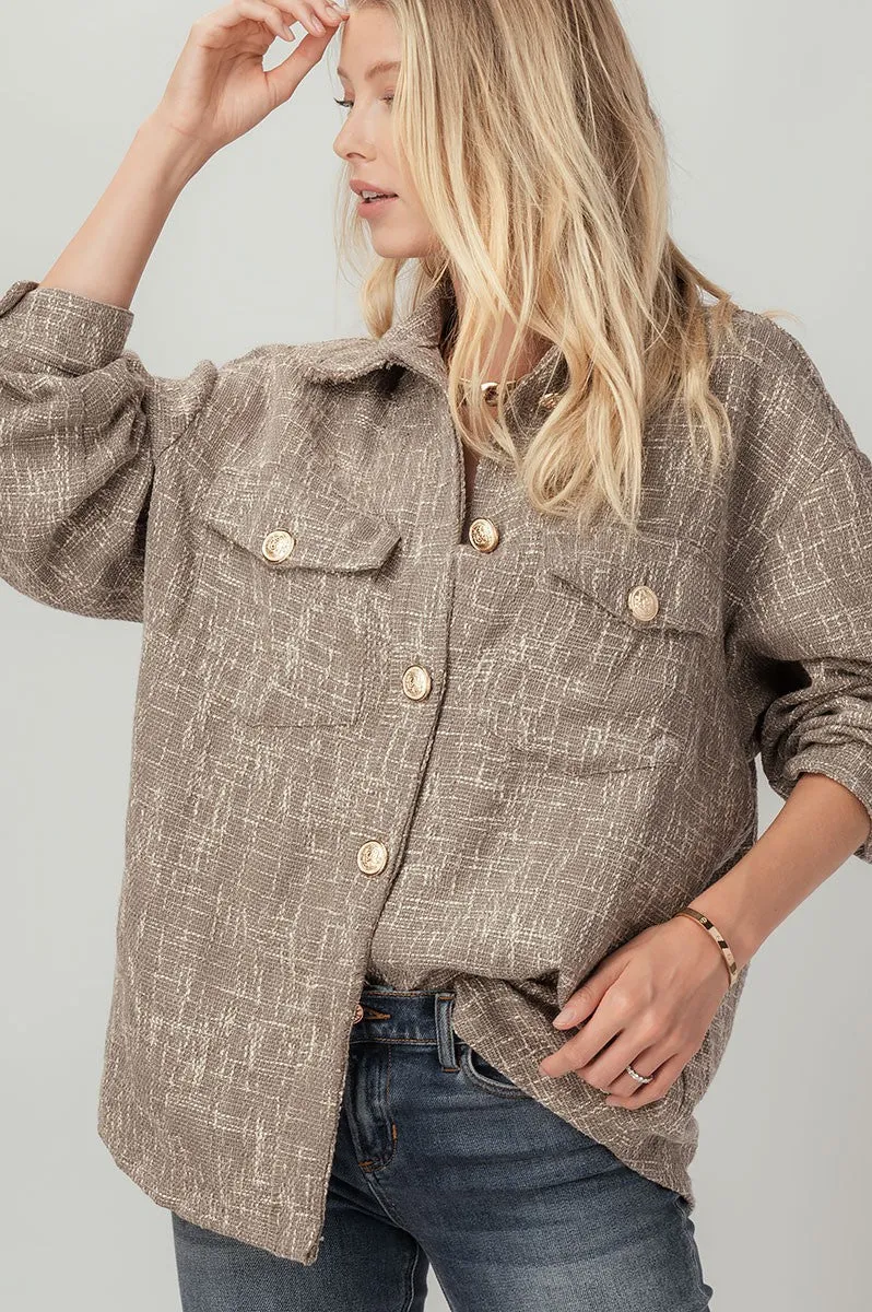 OVERSIZED TWEED SHACKET