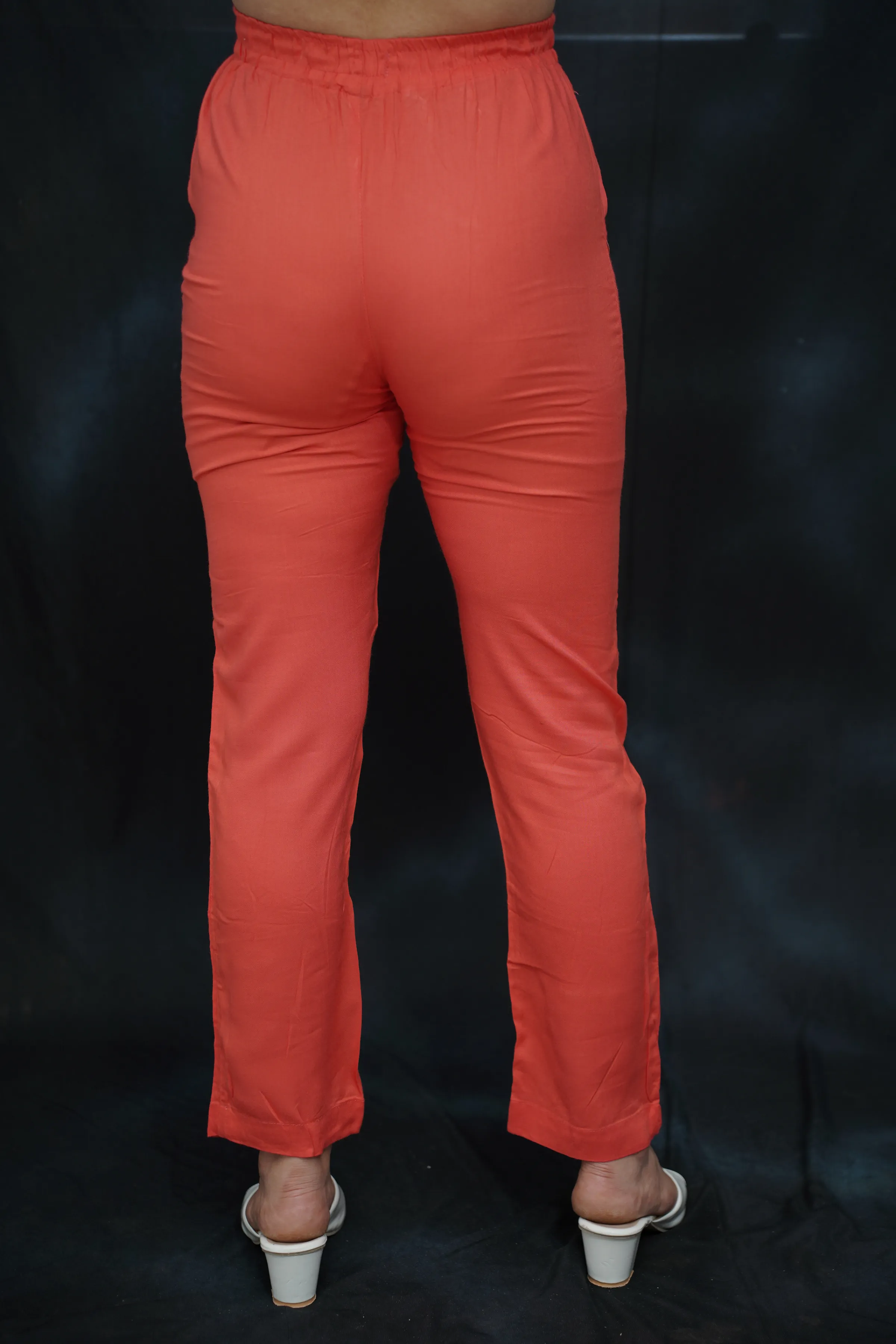 Pale Red Cotton Kurti Pant