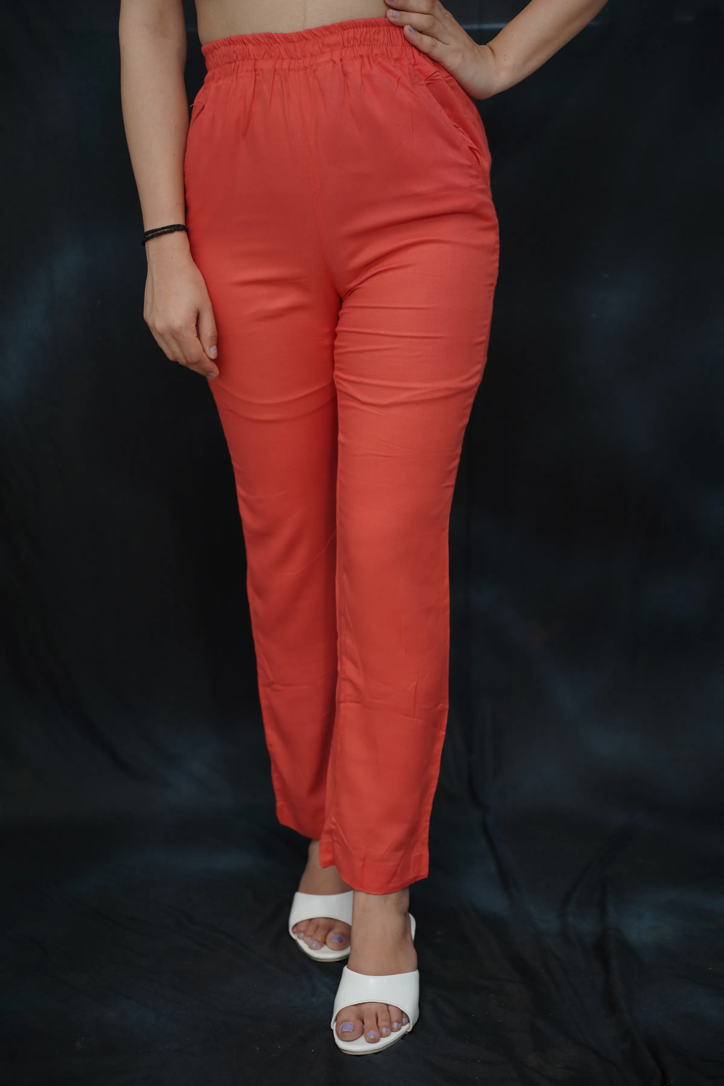 Pale Red Cotton Kurti Pant