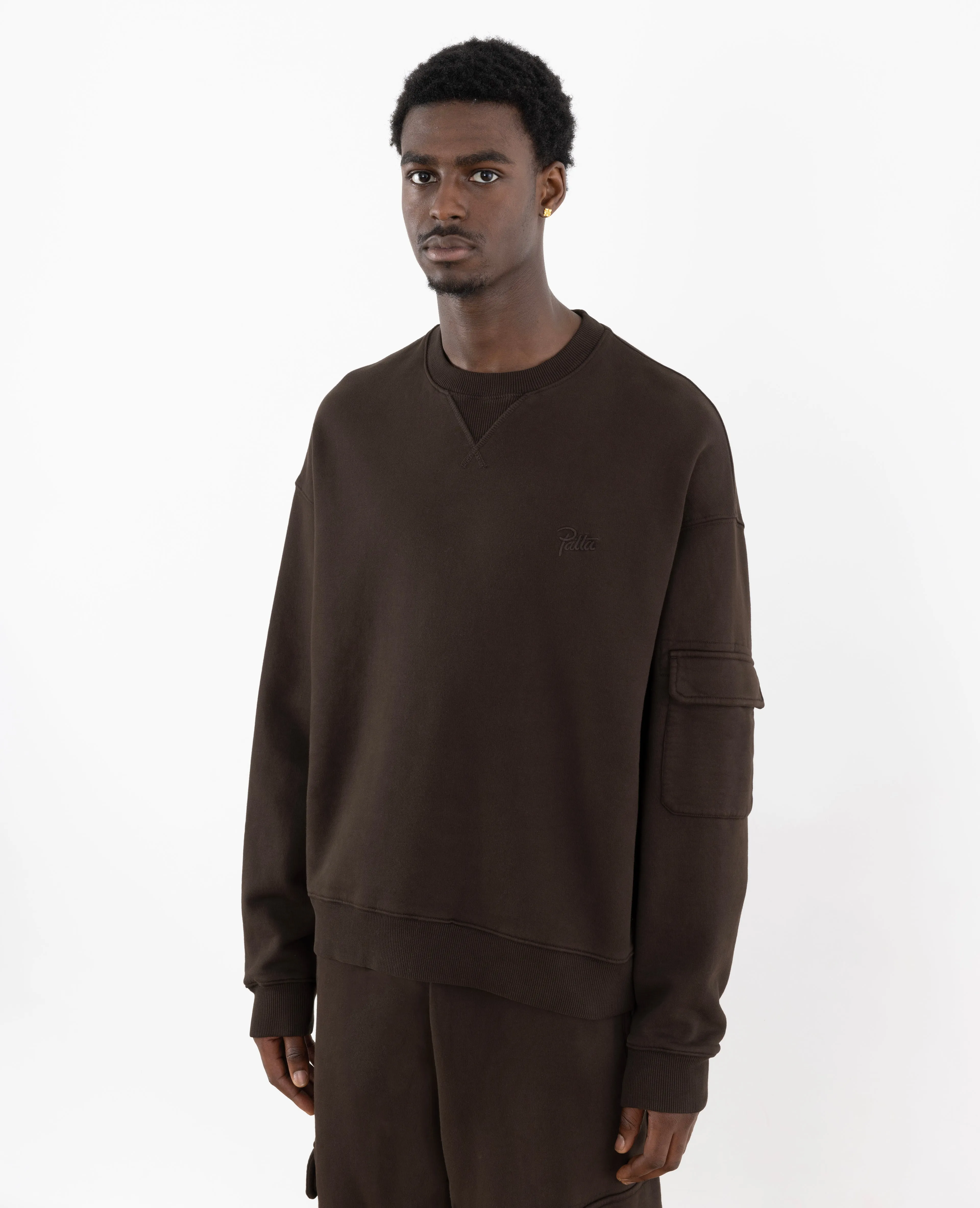 Patta Basic Pigment Dye Pocket Crewneck Sweater (Delicioso)