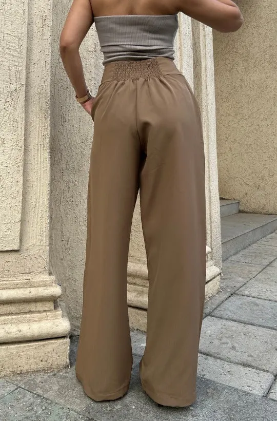 Pleated Detail High Waist Pants