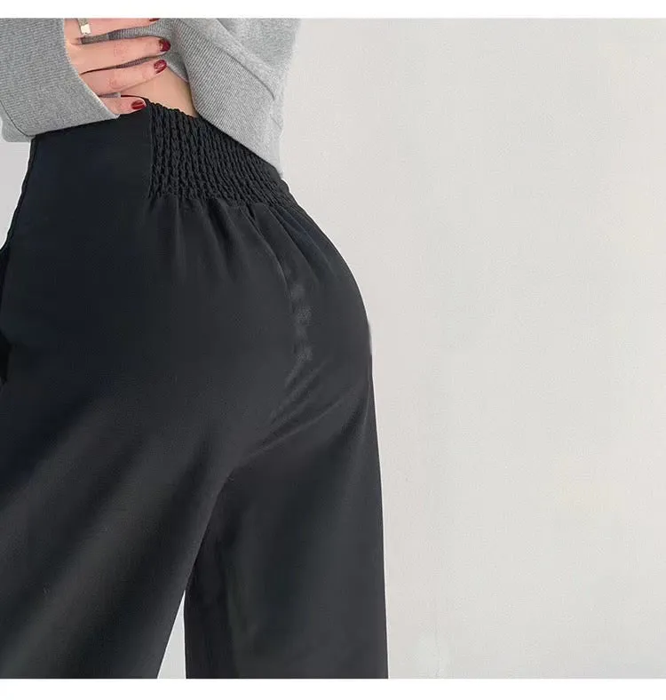 Pleated Detail High Waist Pants