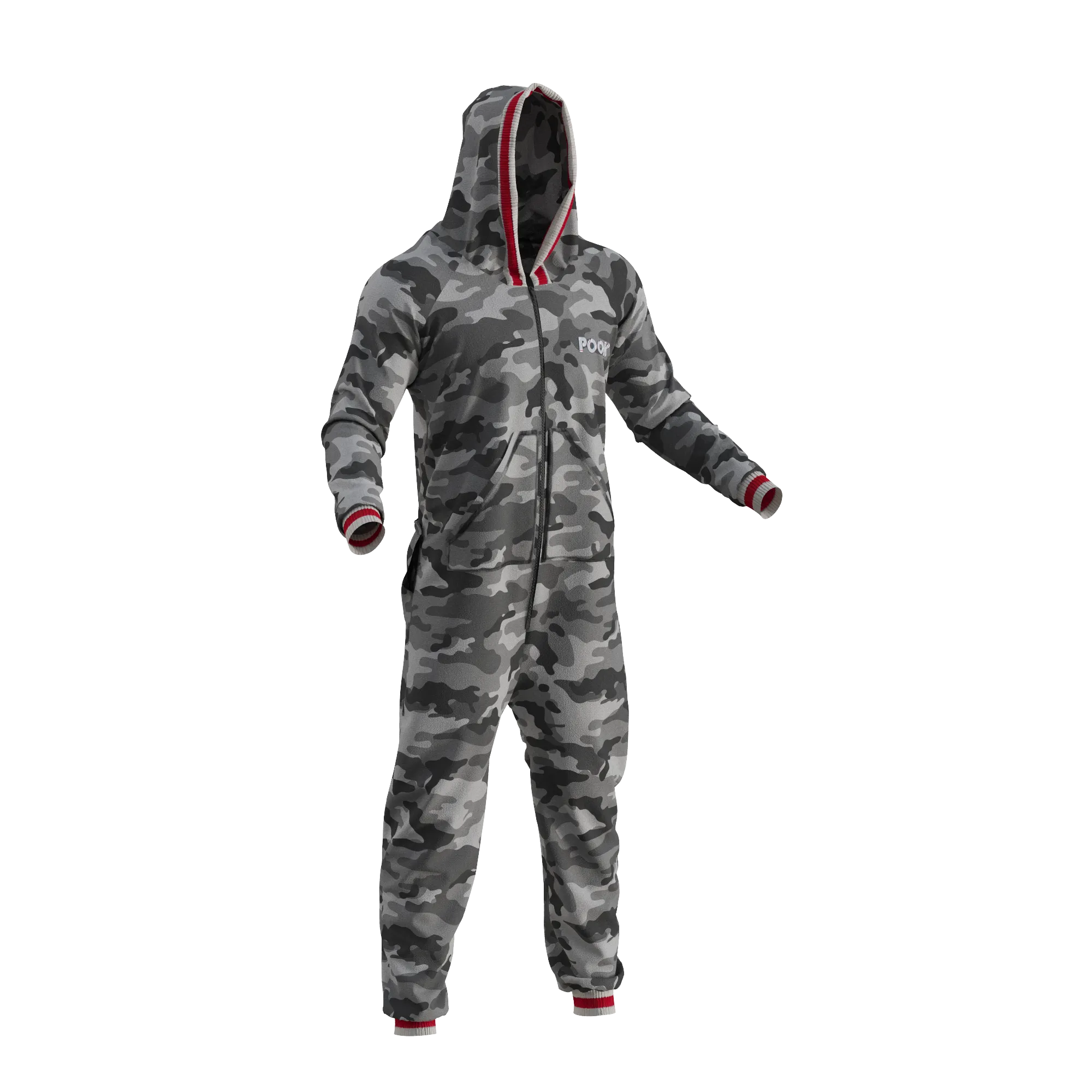 Pook Onesie - Camo Grey (Adult Unisex)