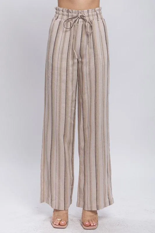 Quinn Linen Vertical Stripe Pants