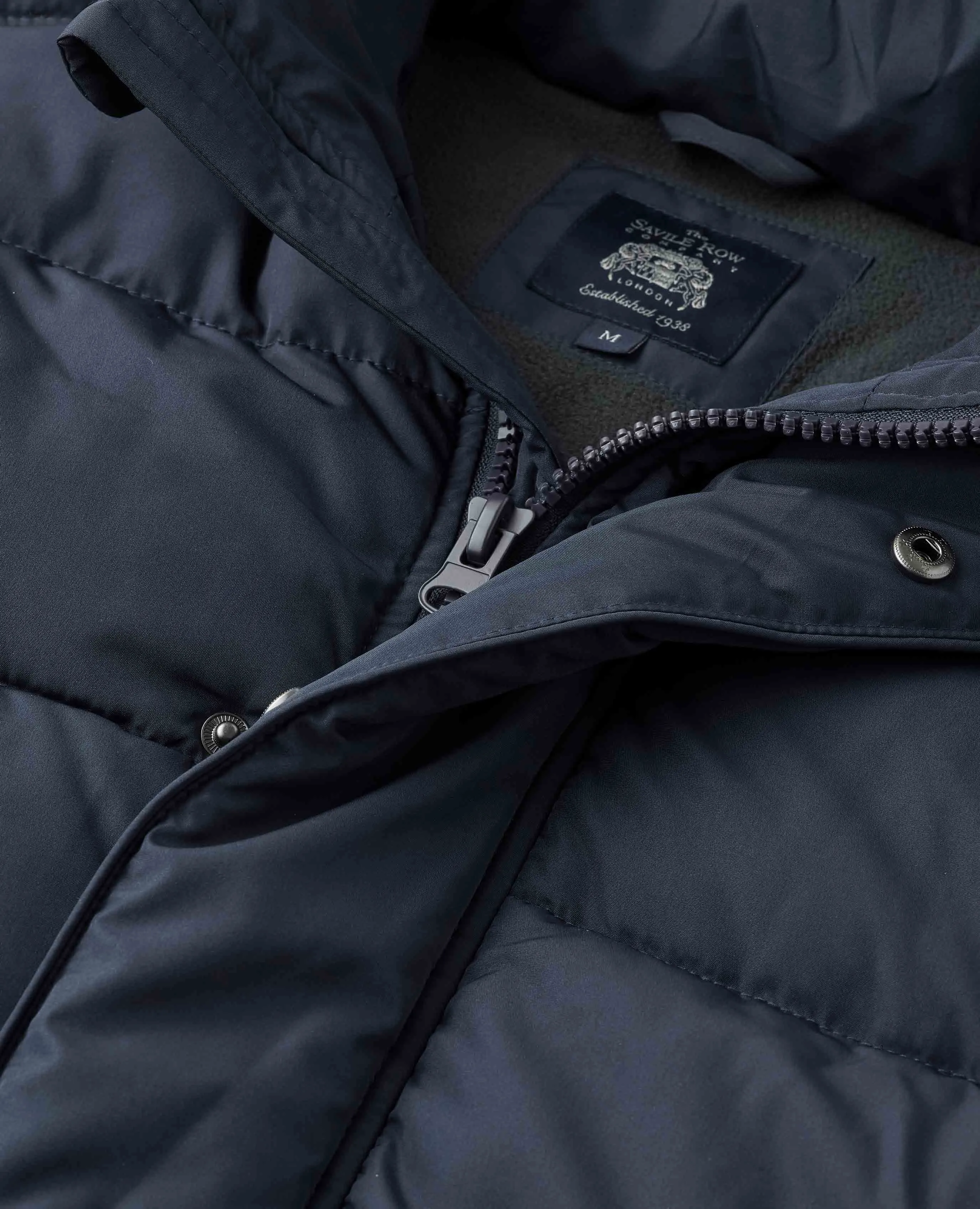 Recycled Navy Puffer Jacket