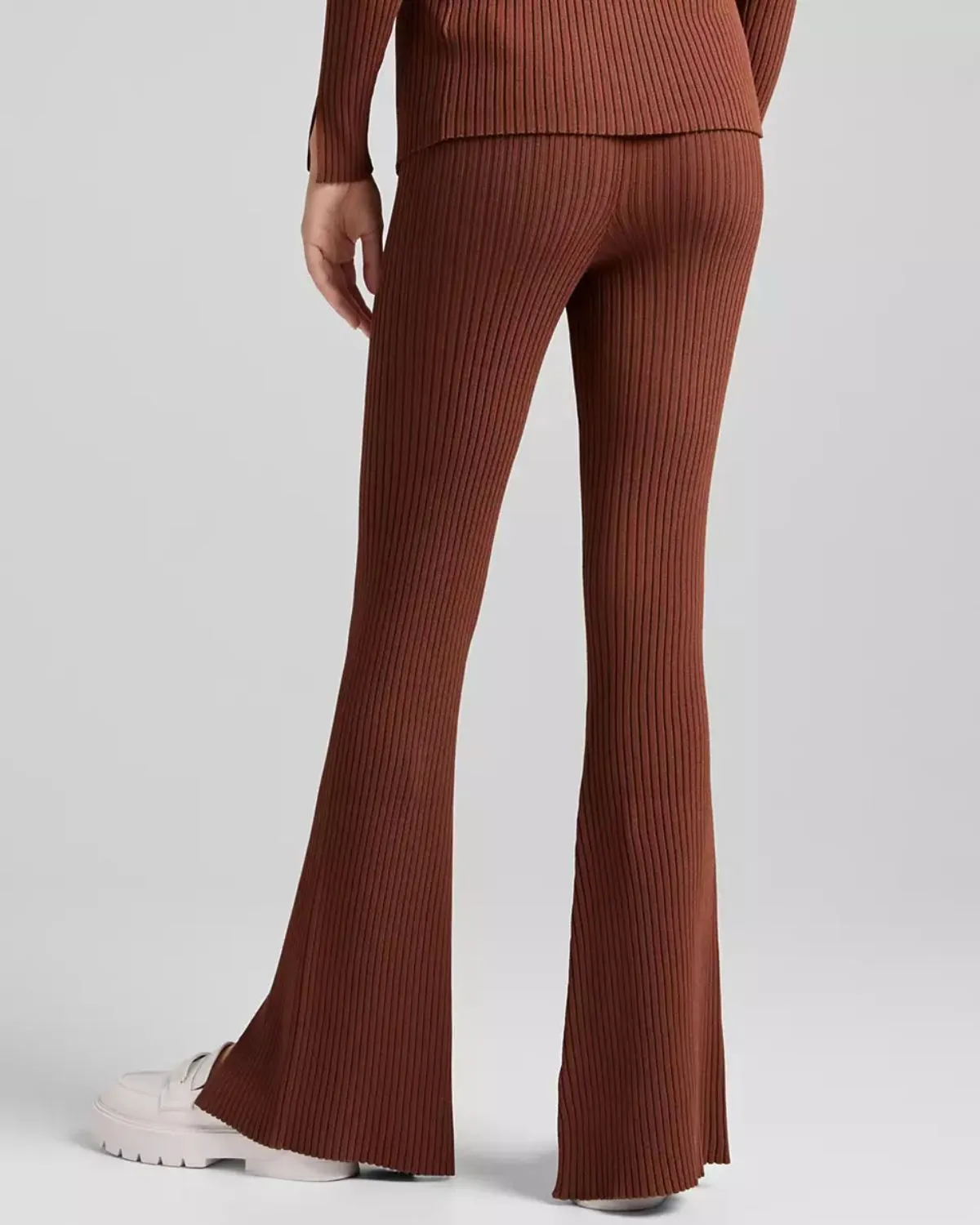 RIBBED SLIT PANTS