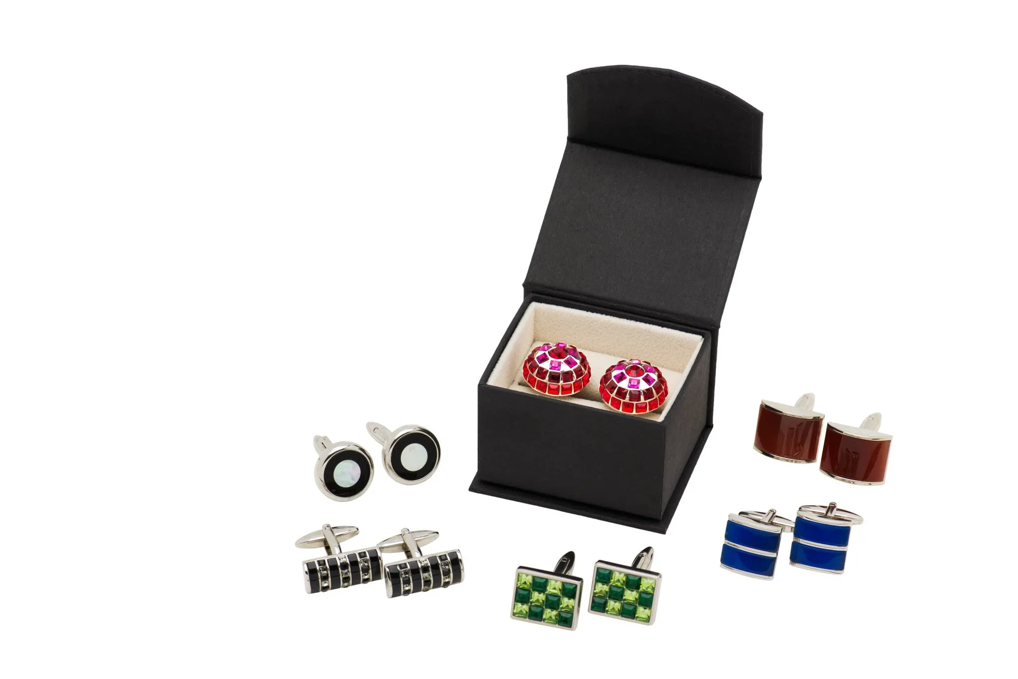 Rocky Hill Ruby Rhodium Plated Cufflinks