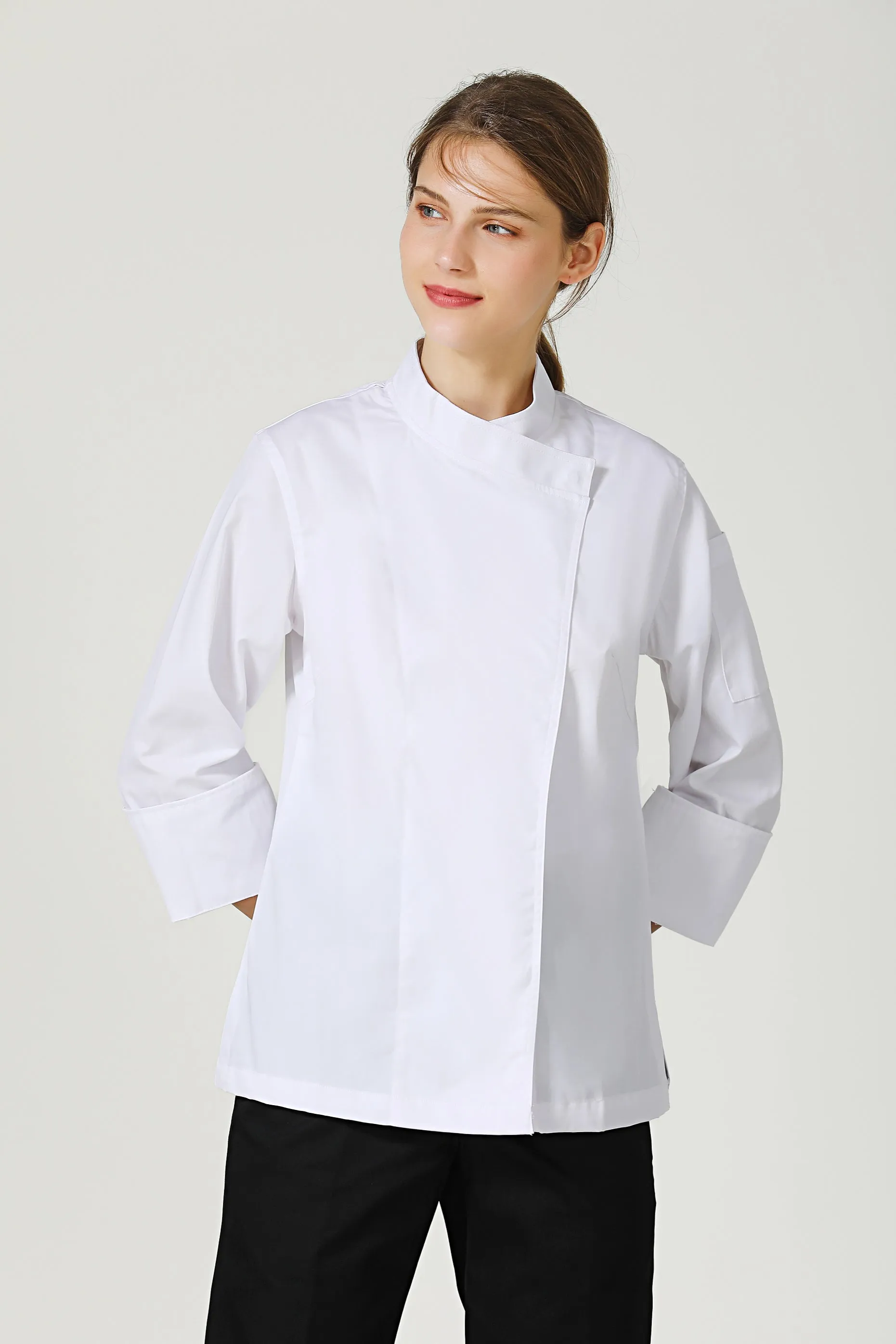 Rosemary Female White Chef Jacket, Long Sleeve