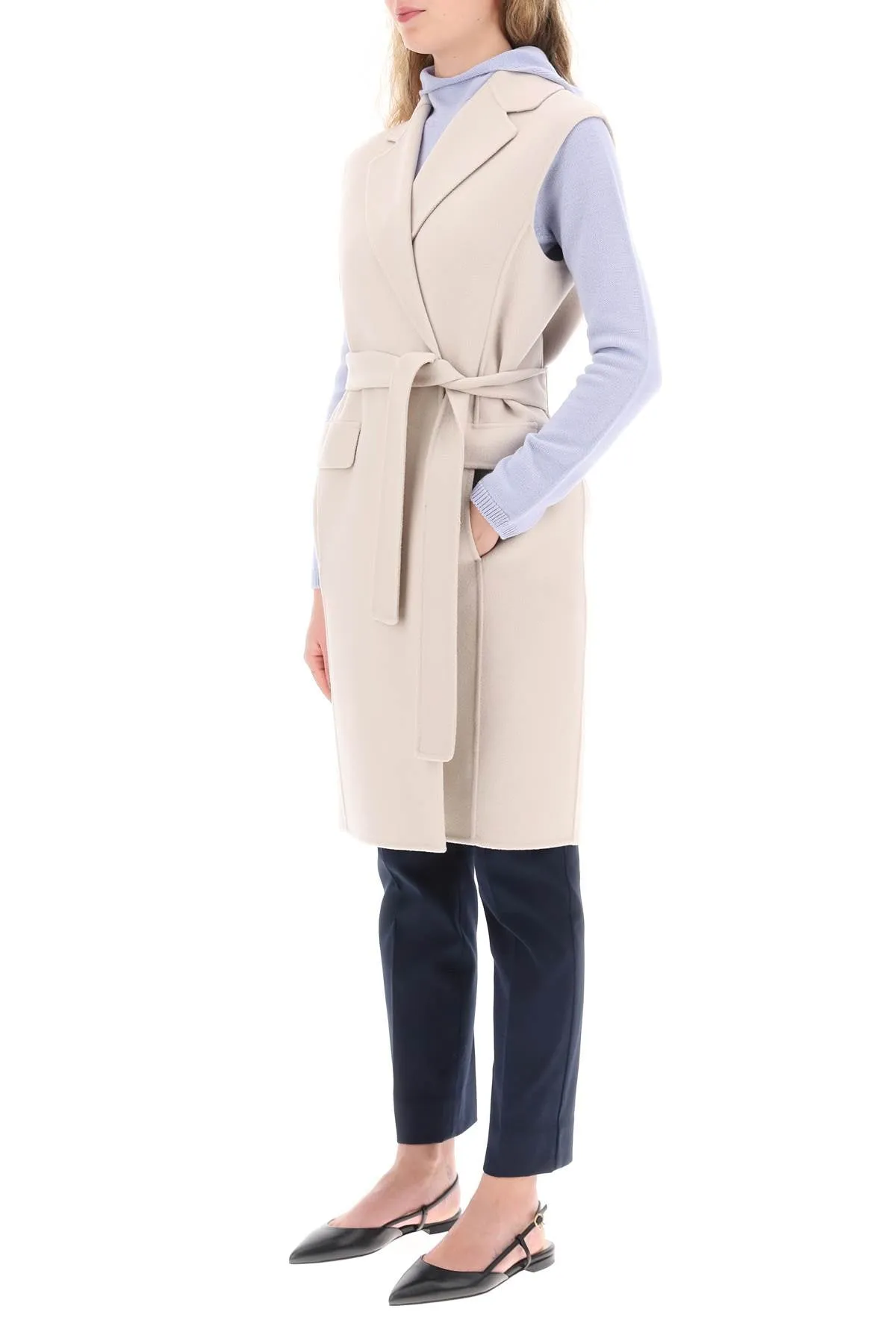 's Max Mara Long Vest With Belt (Size - 40)