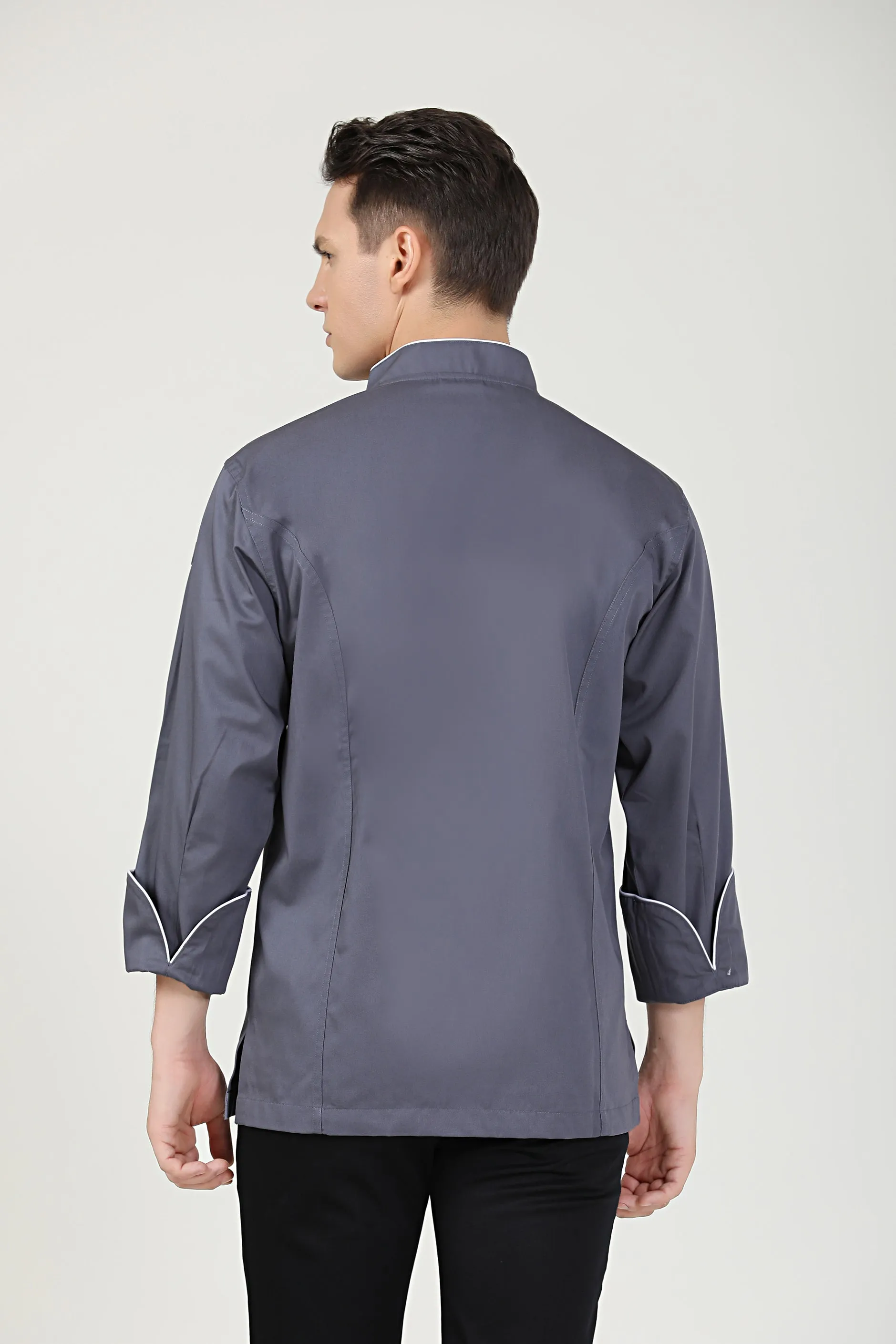 Sage Grey Chef Jacket, Long Sleeve