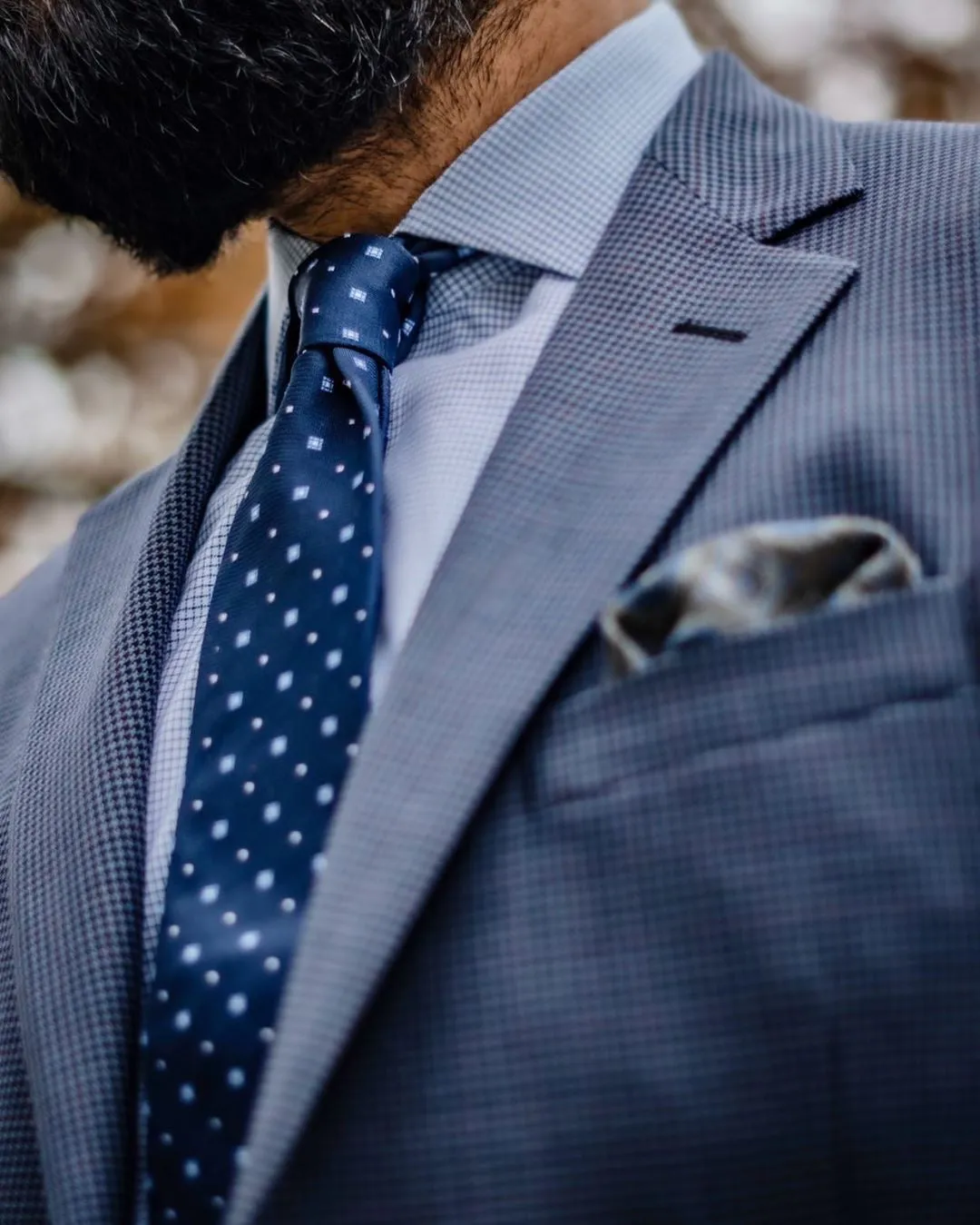 Shelton Abstract Silk Tie, Navy / Blue / Silver