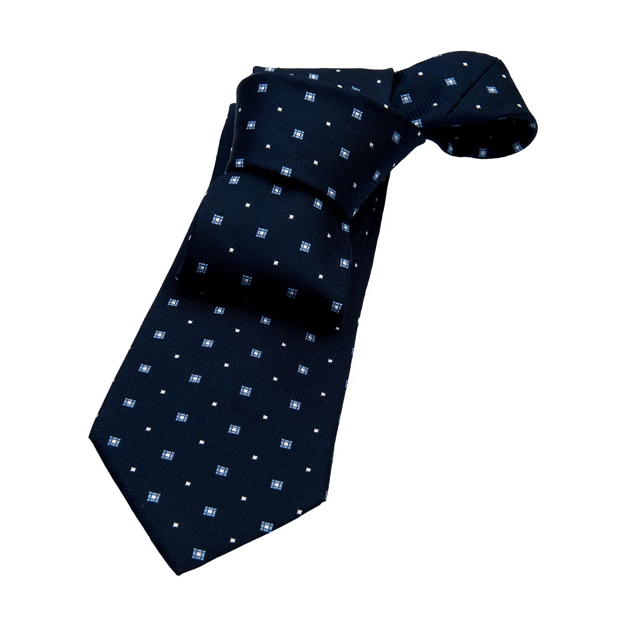 Shelton Abstract Silk Tie, Navy / Blue / Silver