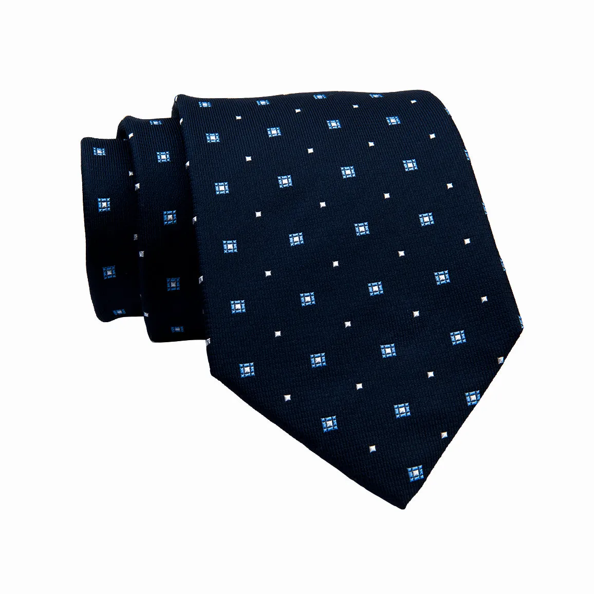 Shelton Abstract Silk Tie, Navy / Blue / Silver