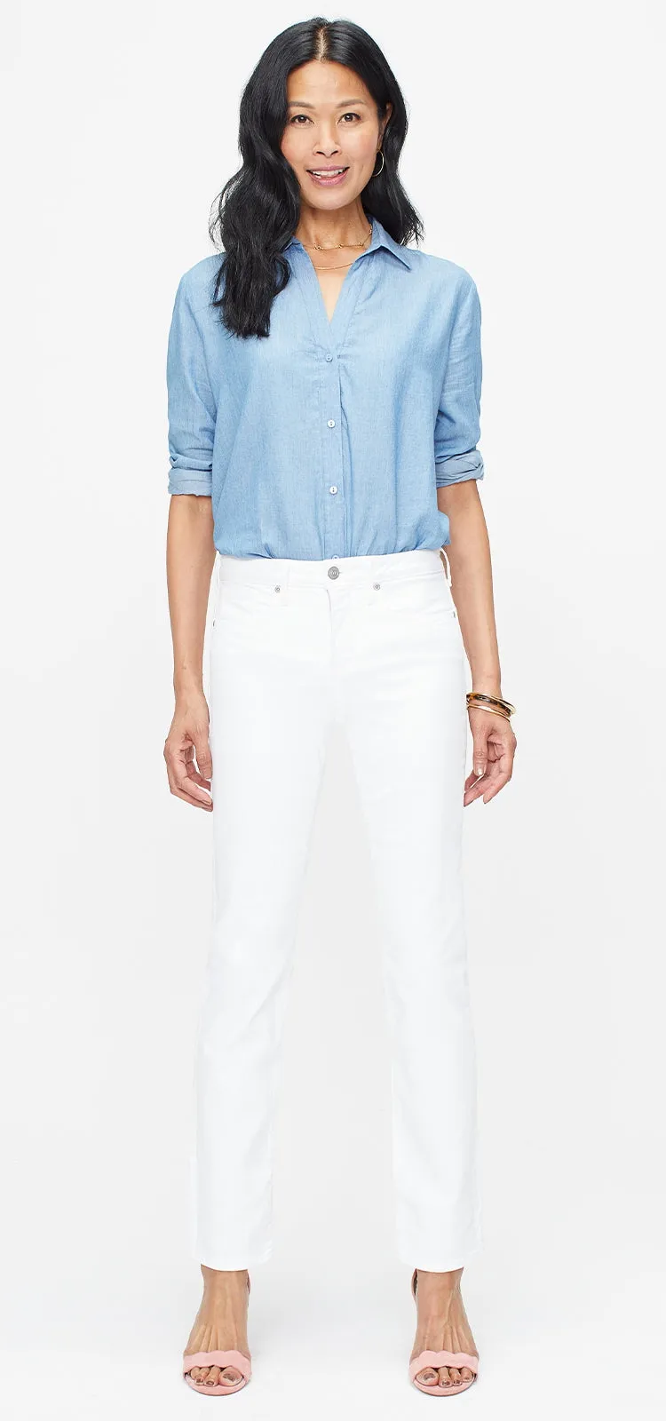 Sheri Slim Jeans Wit Gekleurde Denim | Optic White