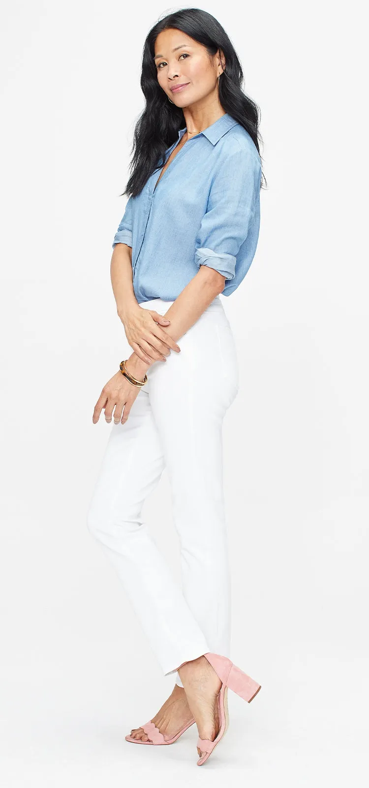 Sheri Slim Jeans Wit Gekleurde Denim | Optic White