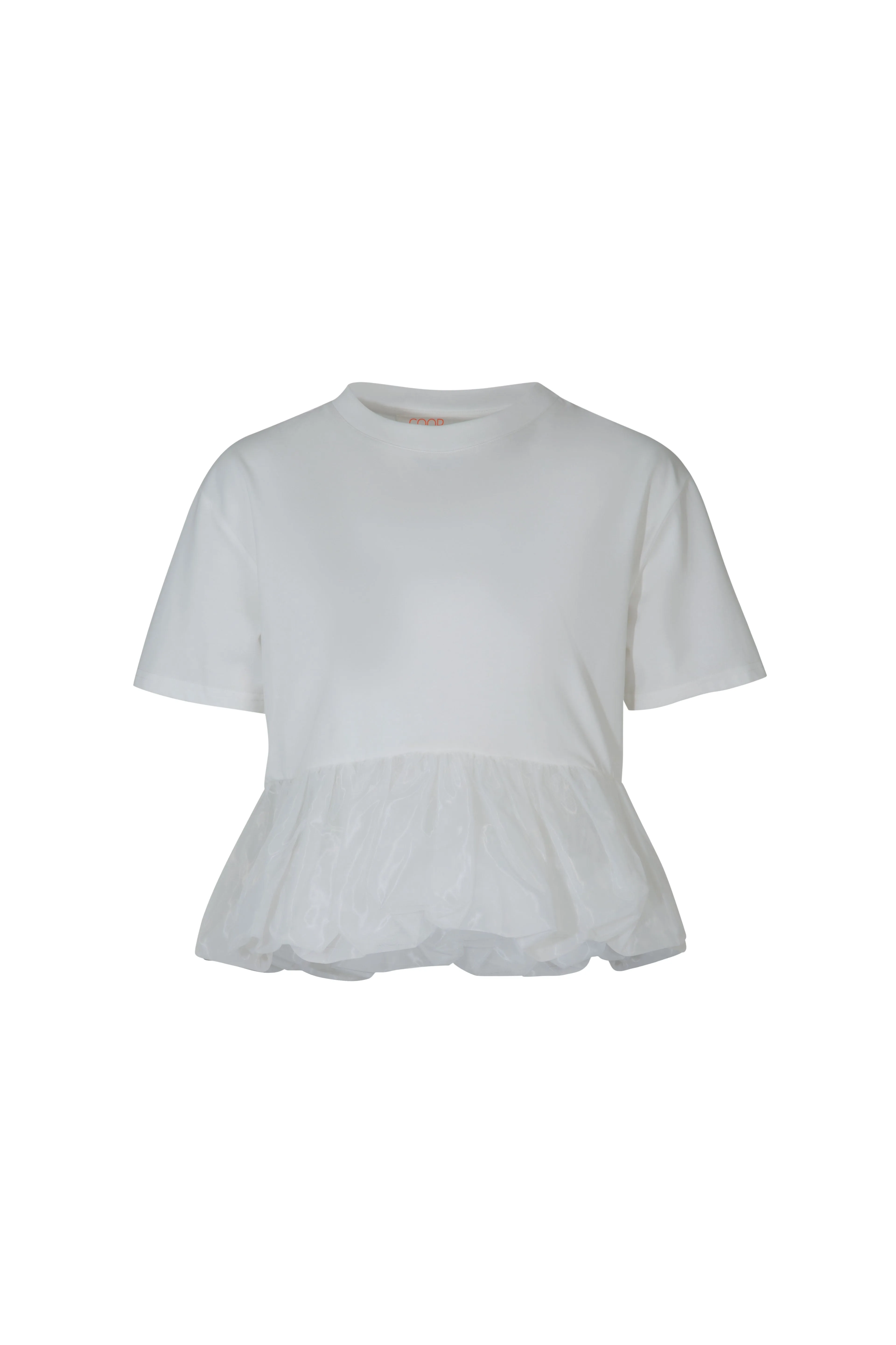 SOLAR PEPLUM Top White