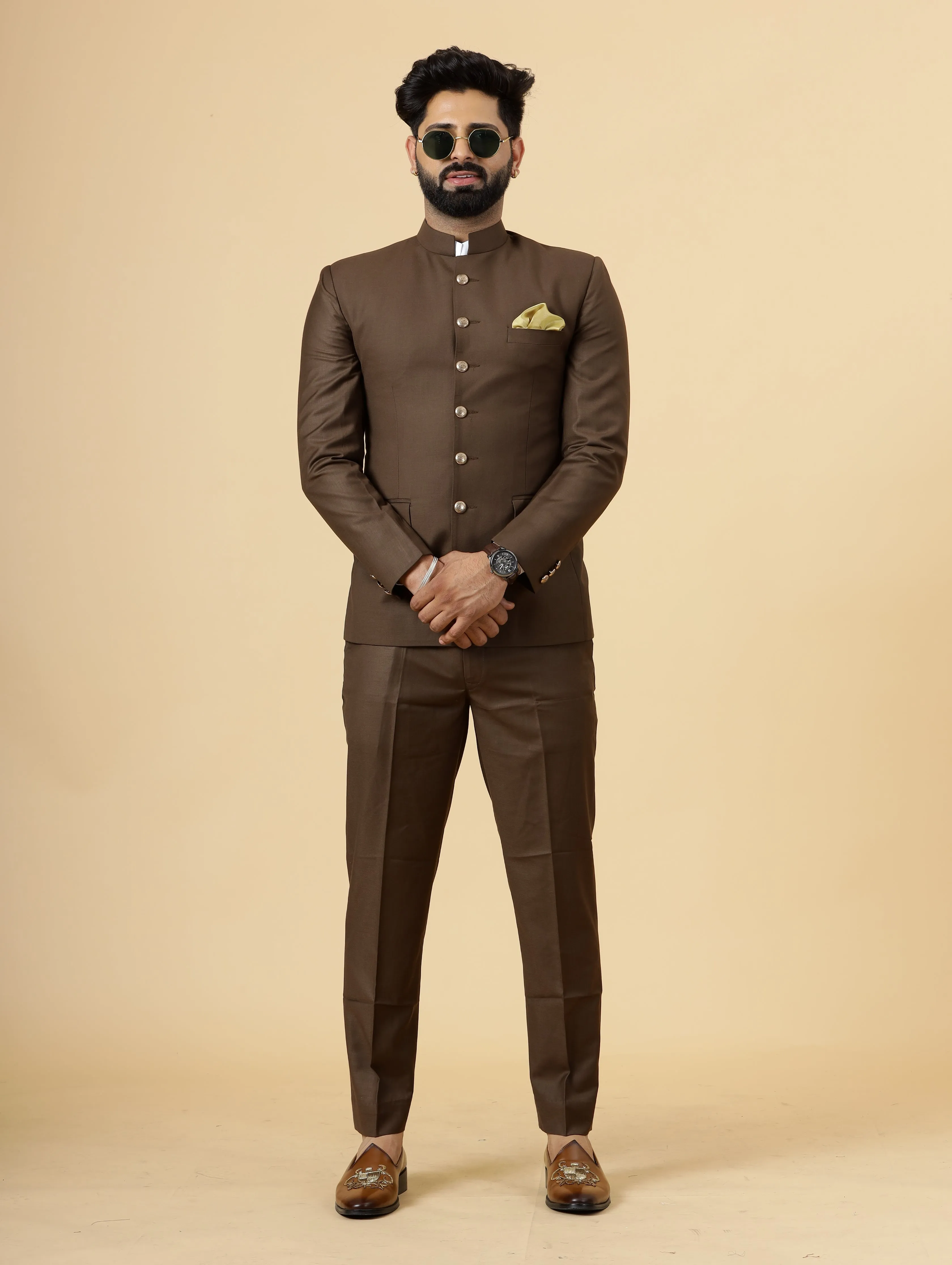 Traditional Cocoa Brown Jodhpuri Suit | Perfect for Wedding and Casual wear|