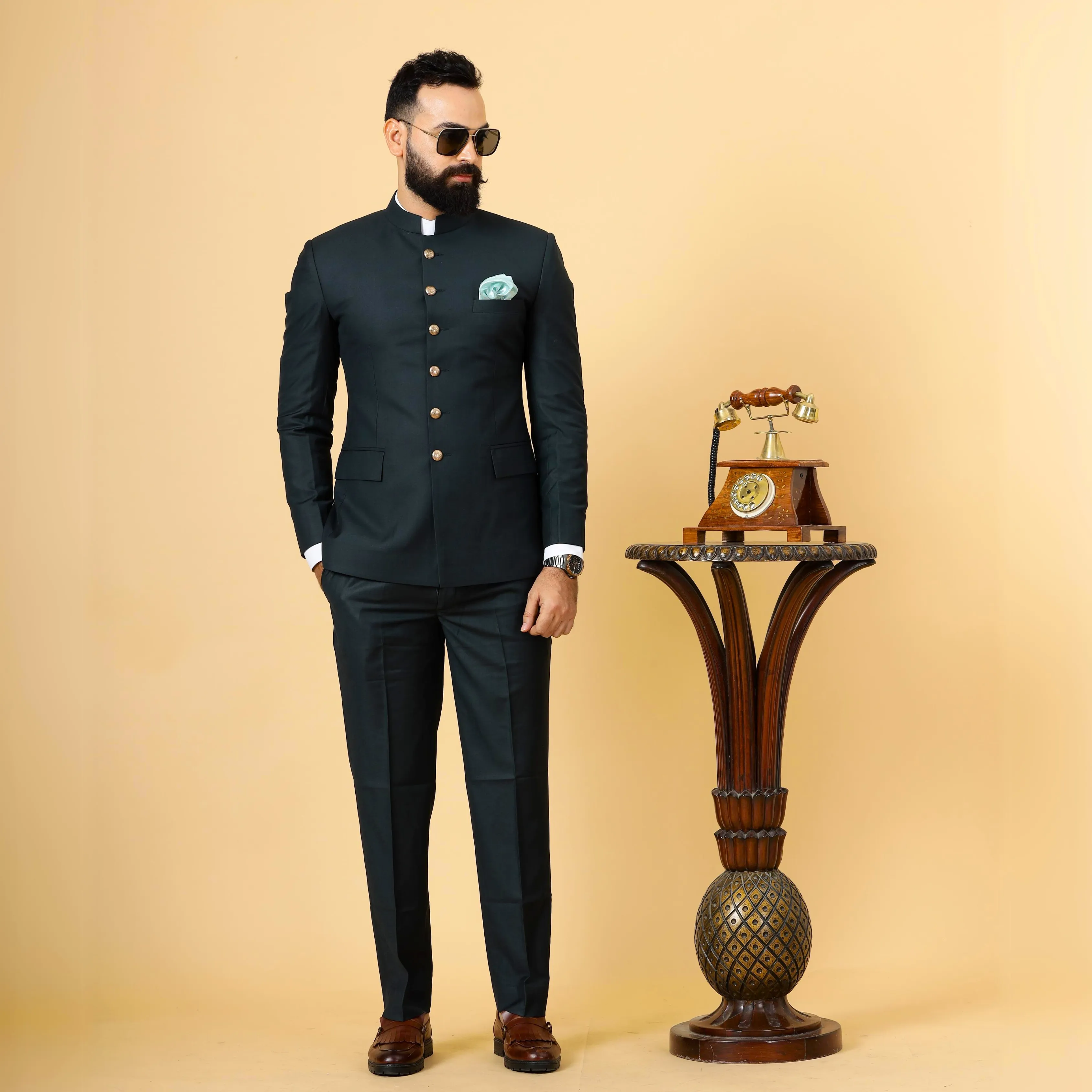 Traditional Dark Green Jodhpuri Suit | Perfect for Wedding and Casual wear|