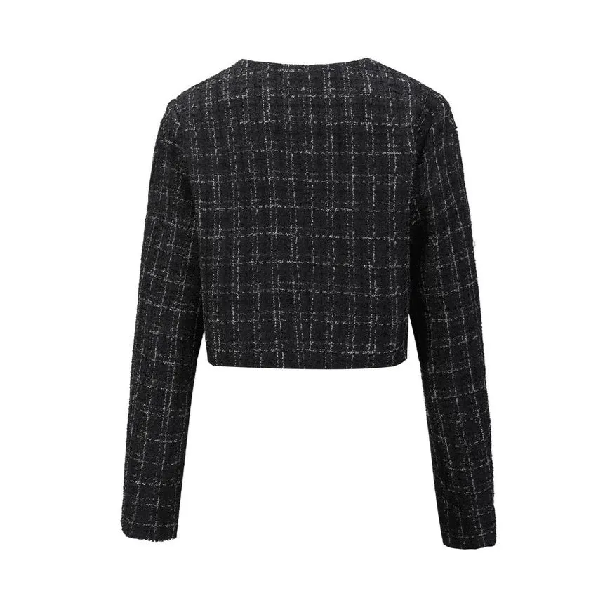 Tweed Open Cropped Coat