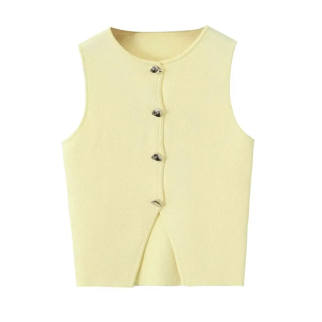 Una - Elegant crop vest top