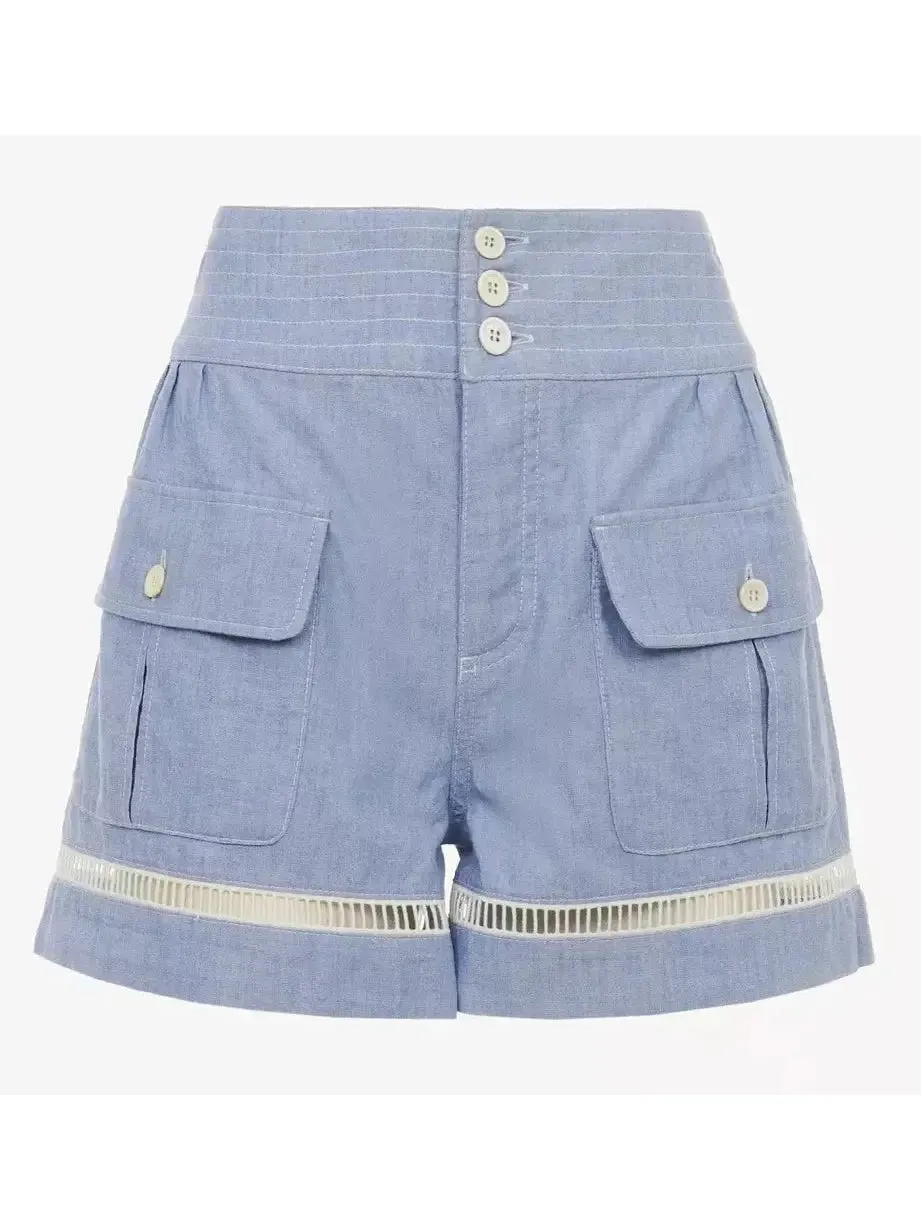 Women’s Cotton Denim Chambray Shorts