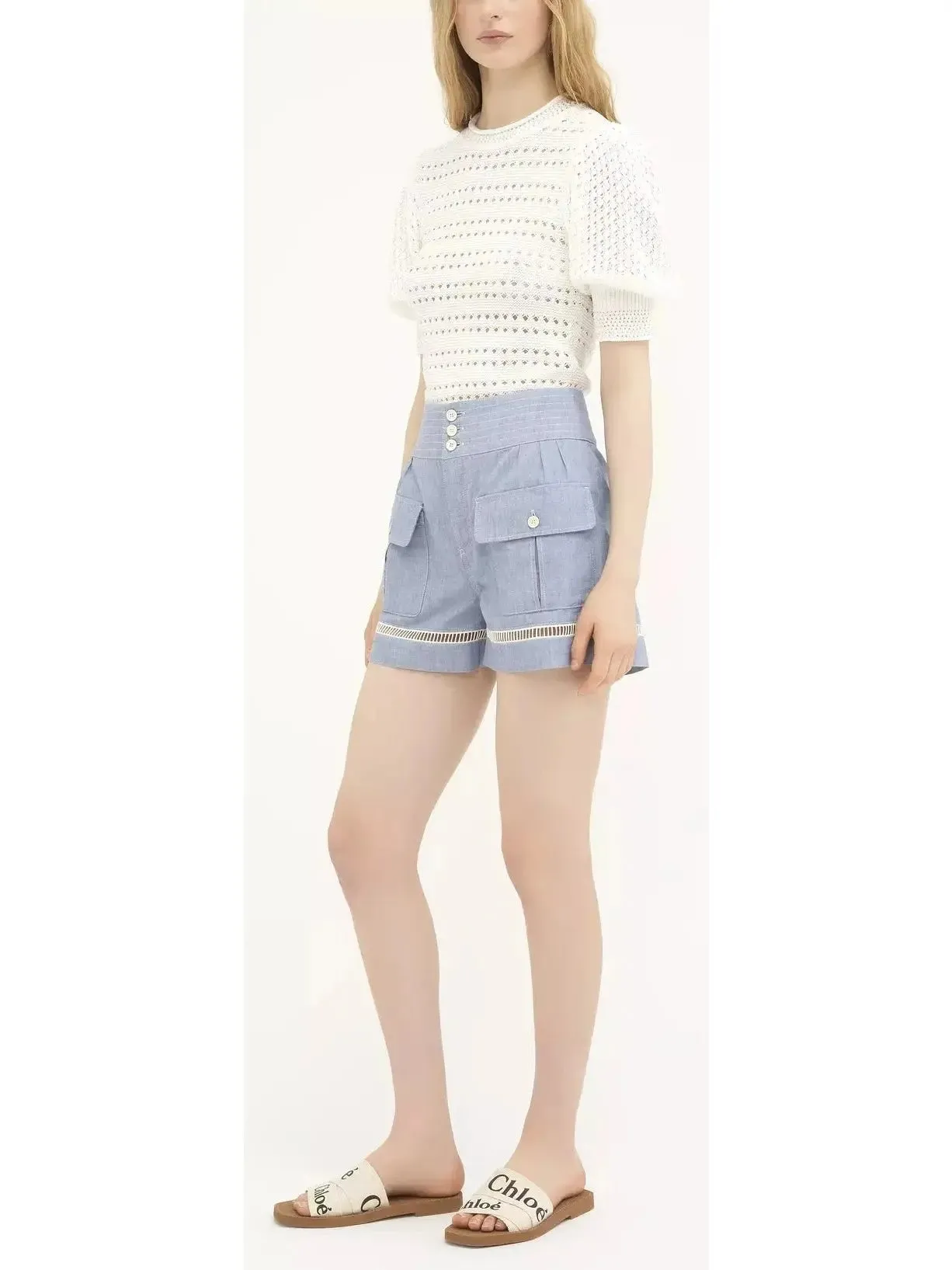 Women’s Cotton Denim Chambray Shorts