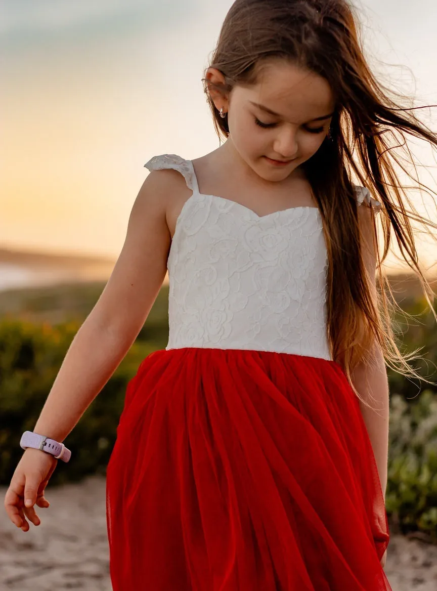 Zara Girls Red Lace Dress